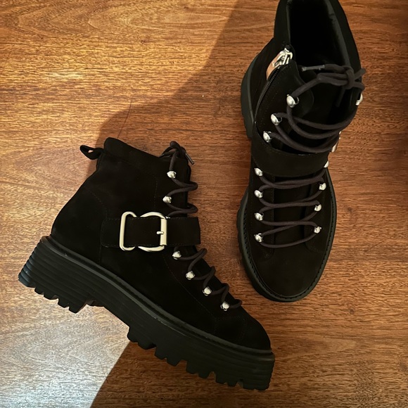 Leather Combat Boots - Picture 4 of 5